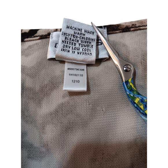 CHICO'S 1 Faux Wrap Dress Stretch Slinky‎ Medium Animal Print Career Travel Trip - Picture 5 of 7